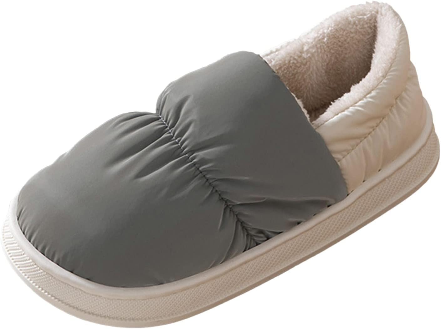 

Мужские домашние тапочки KRIDDR из хлопка, удобные, комфортные, зимние, с плюшевой подкладкой, теплые с толстой подошвой, серый