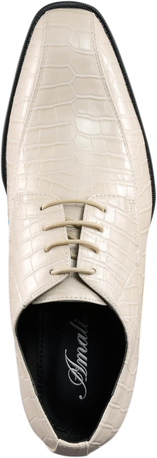 Мужские классические туфли Amali Harvey Fashion с крокодиловой кожей, Cream — фото 3