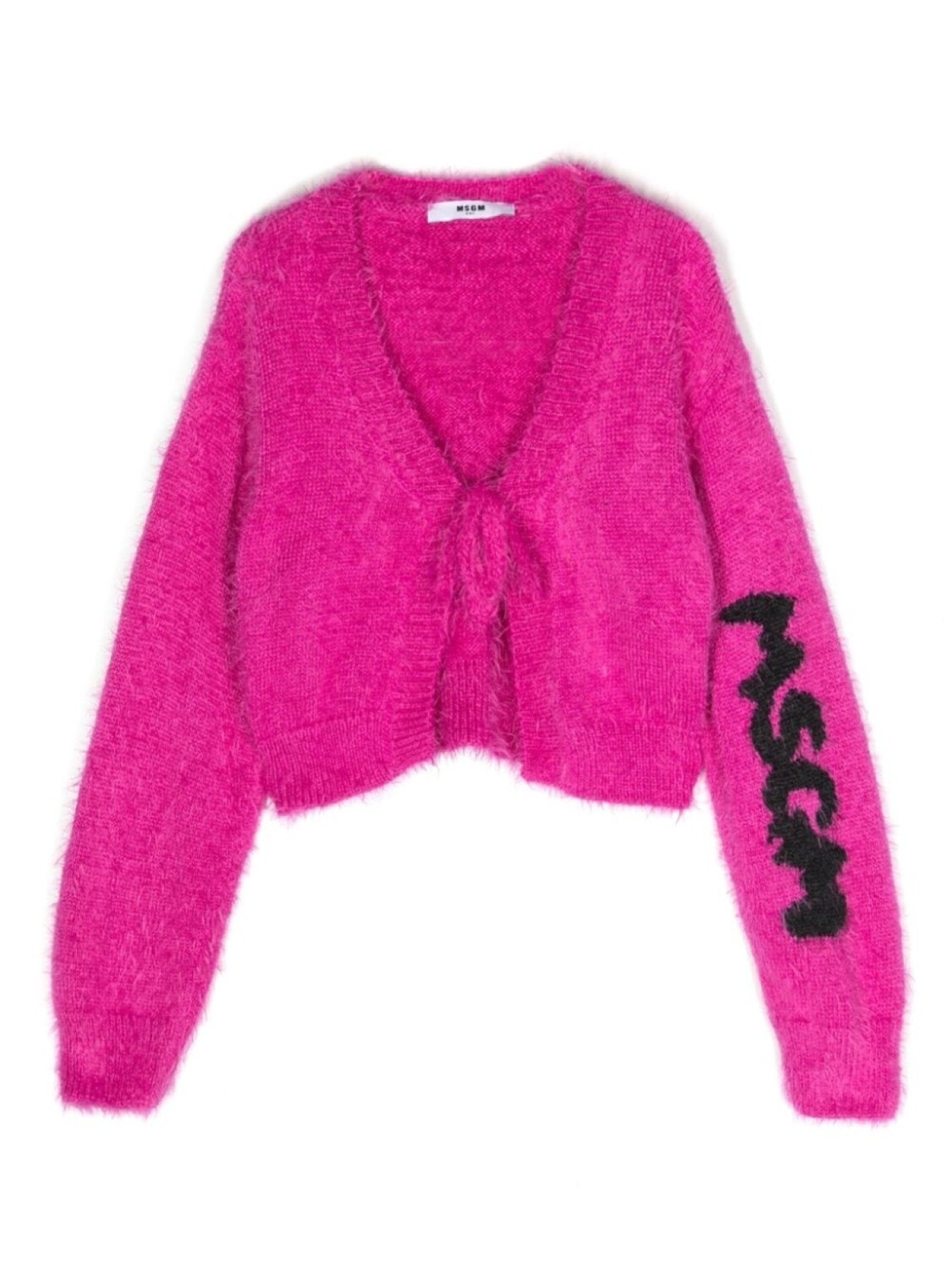

MSGM Kids кардиган вязки интарсия с логотипом, розовый