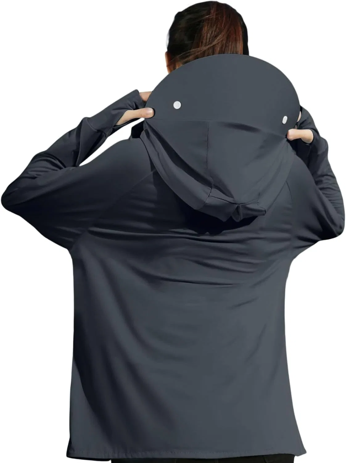 Женская ветровка UPF 50+ Athletic Hoodies, U002- Black — фото 3