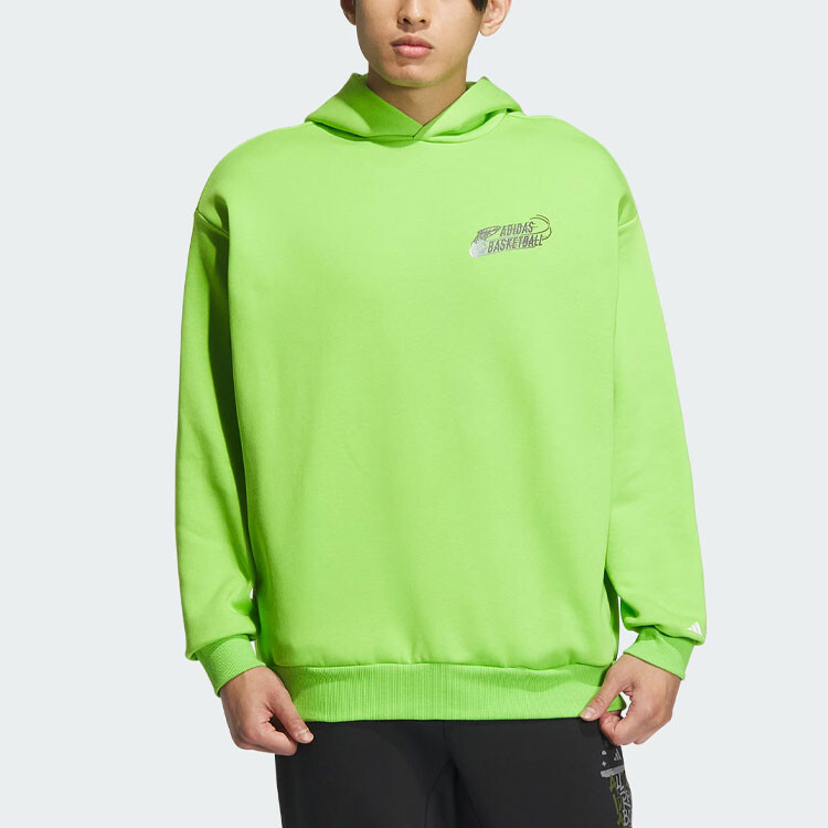Толстовка унисекс полуфлуоресцентная зеленая Adidas, зеленый — фото 2