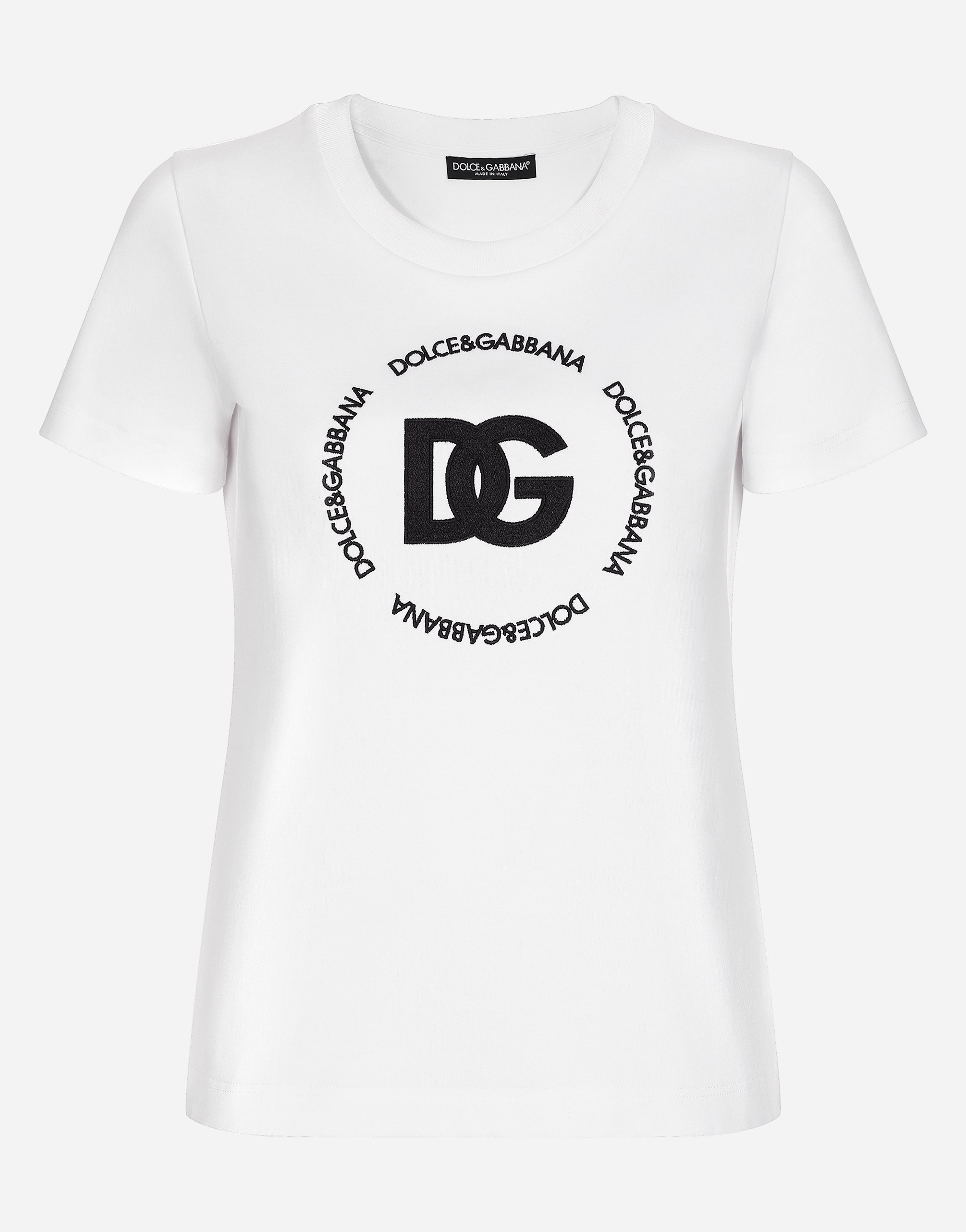 

Футболка из интерлока с логотипом dg Dolce & Gabbana, белый