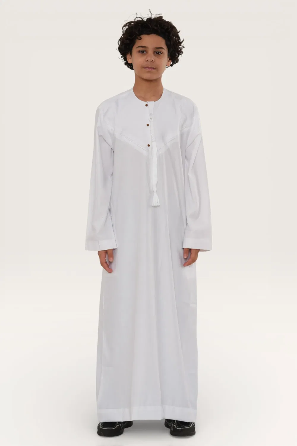 Moroccan thobe для мальчиков с вышивкой Infinity Leather, белый — фото 2