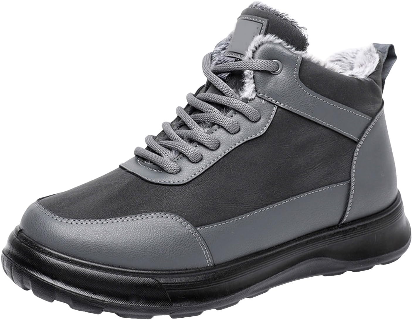 

Зимние мужские ботинки IWIHMIV с толстой подошвой для занятий спортом на улице, легкие, теплые и удобные для ходьбы, серый