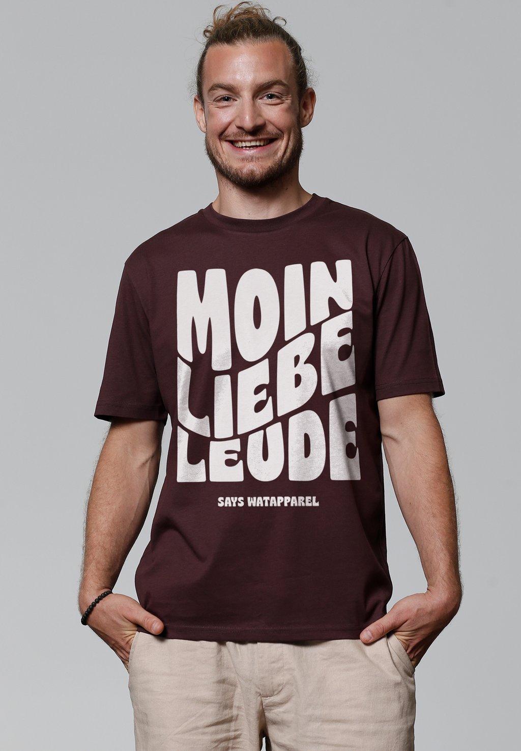 

Футболка с принтом MOIN LIEBE LEUDE watapparel, темно-красный