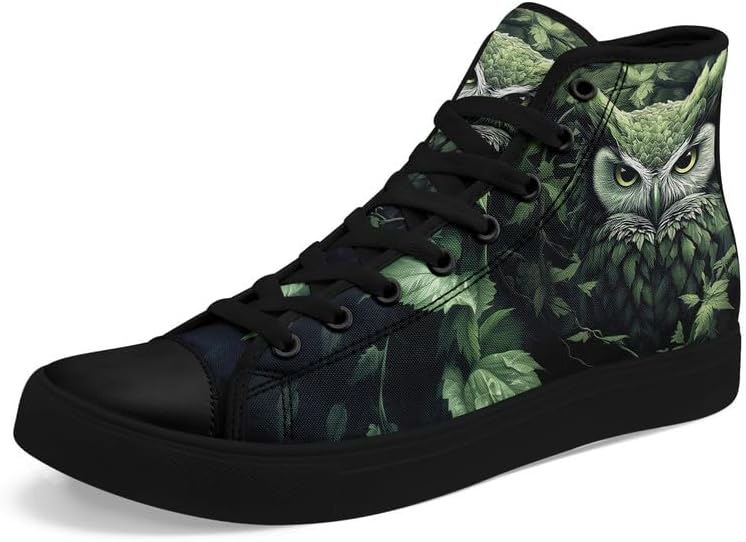 

Стильные унисекс кроссовки на высокой подошве из холста с рисунком лесных животных для мужчин, удобная повседневная обувь на шнуровке для женщин Awsole, белый/черный/зеленый