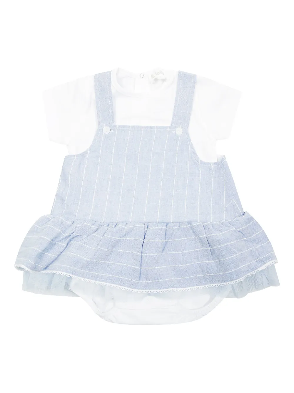 

Полосатый комбинезон с оборками Lalalu, синий