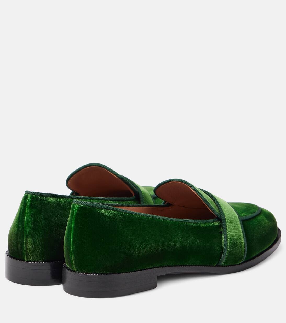 Бархатные мокасины Martin Aquazzura, цвет malachite — фото 2