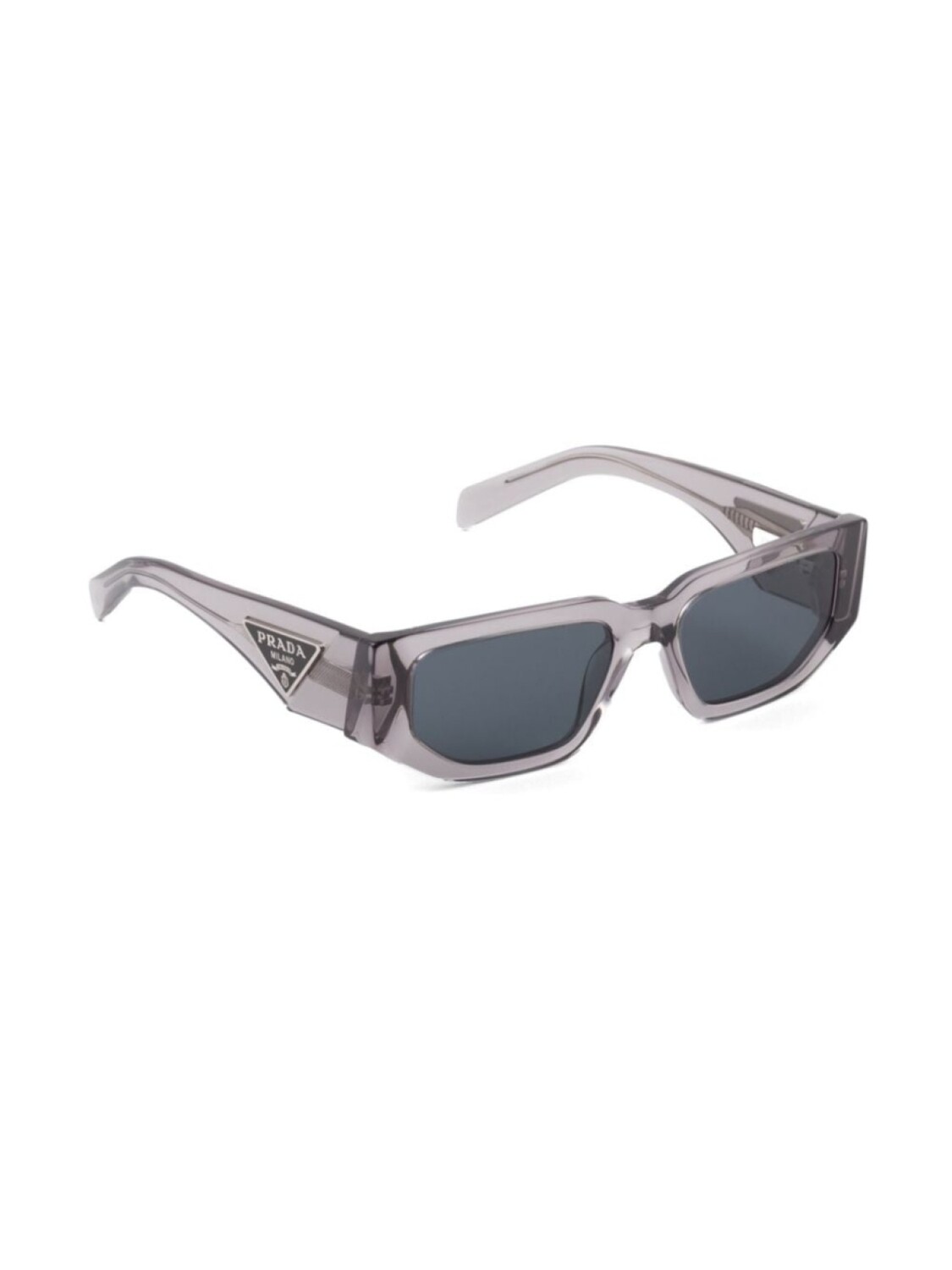 Prada Eyewear солнцезащитные очки в прямоугольной оправе с треугольным логотипом, серый — фото 2