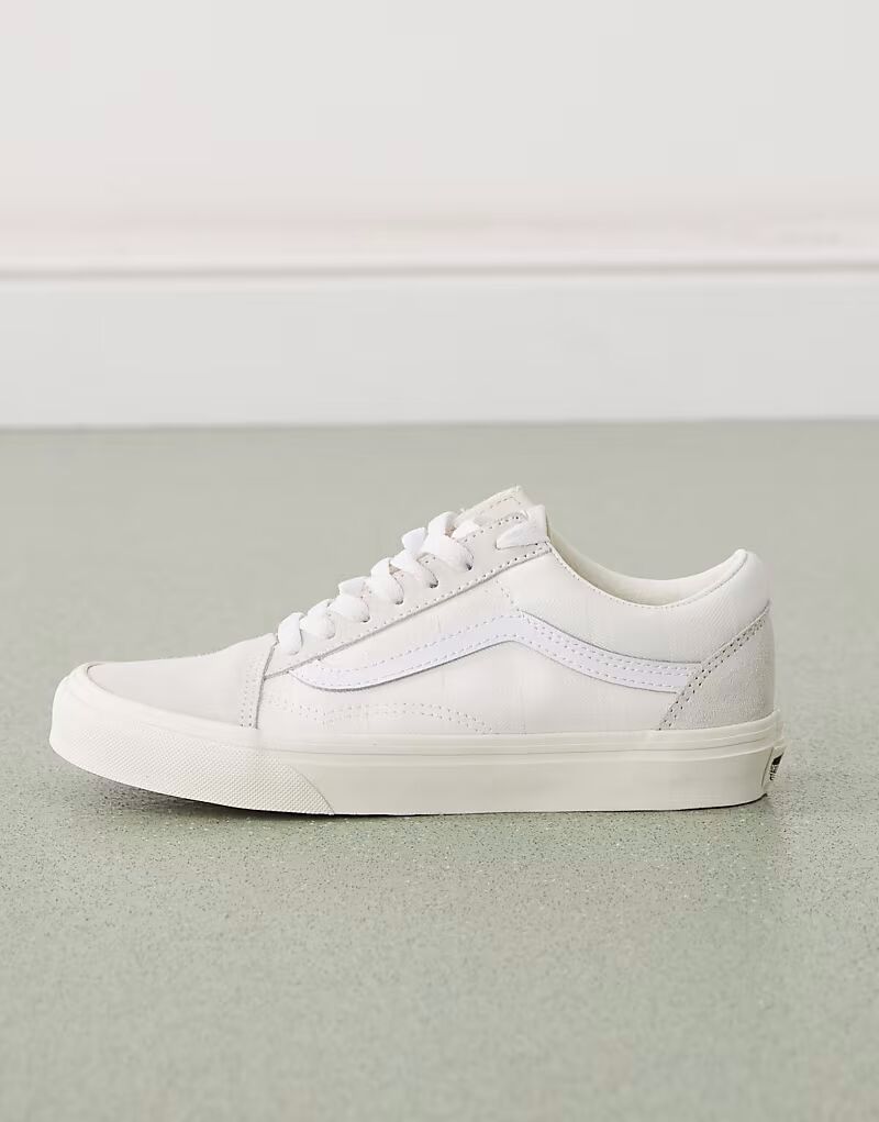 Кроссовки Vans Old Skool с монохромным шахматным узором белого цвета — фото 2