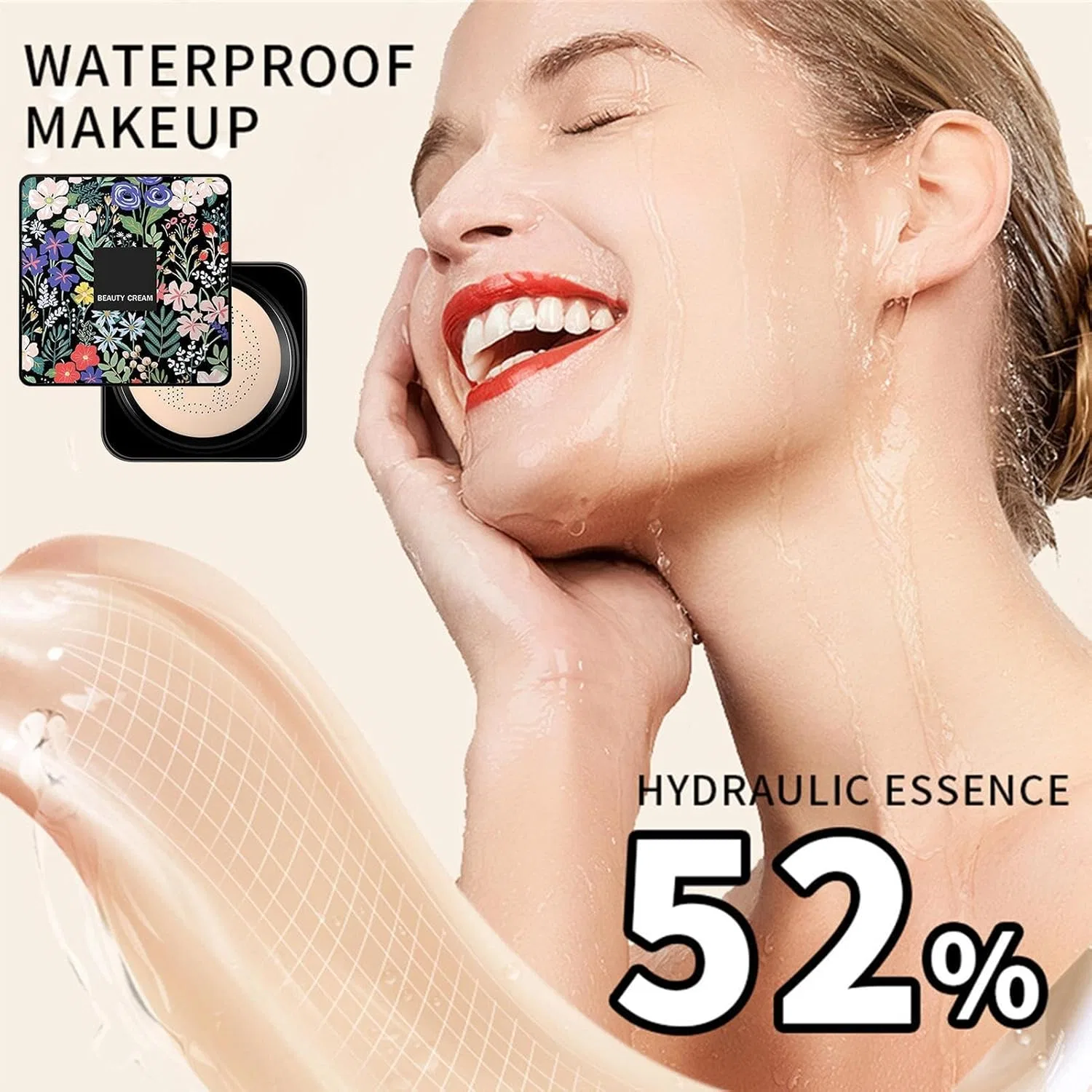BB-крем с губкой Mushroom Head Air Cushion, водостойкий, увлажняющий, 15 г — фото 4