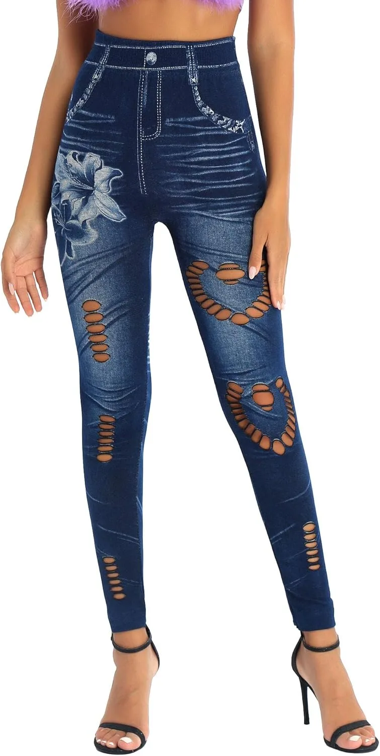 

FEESHOW Женские брюки с цветочным принтом, Slim Fit, High Waist