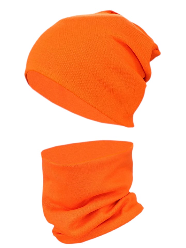 

TupTam Комплект из шапки-бини и шарфа-воротника для детей унисекс, оранжевый