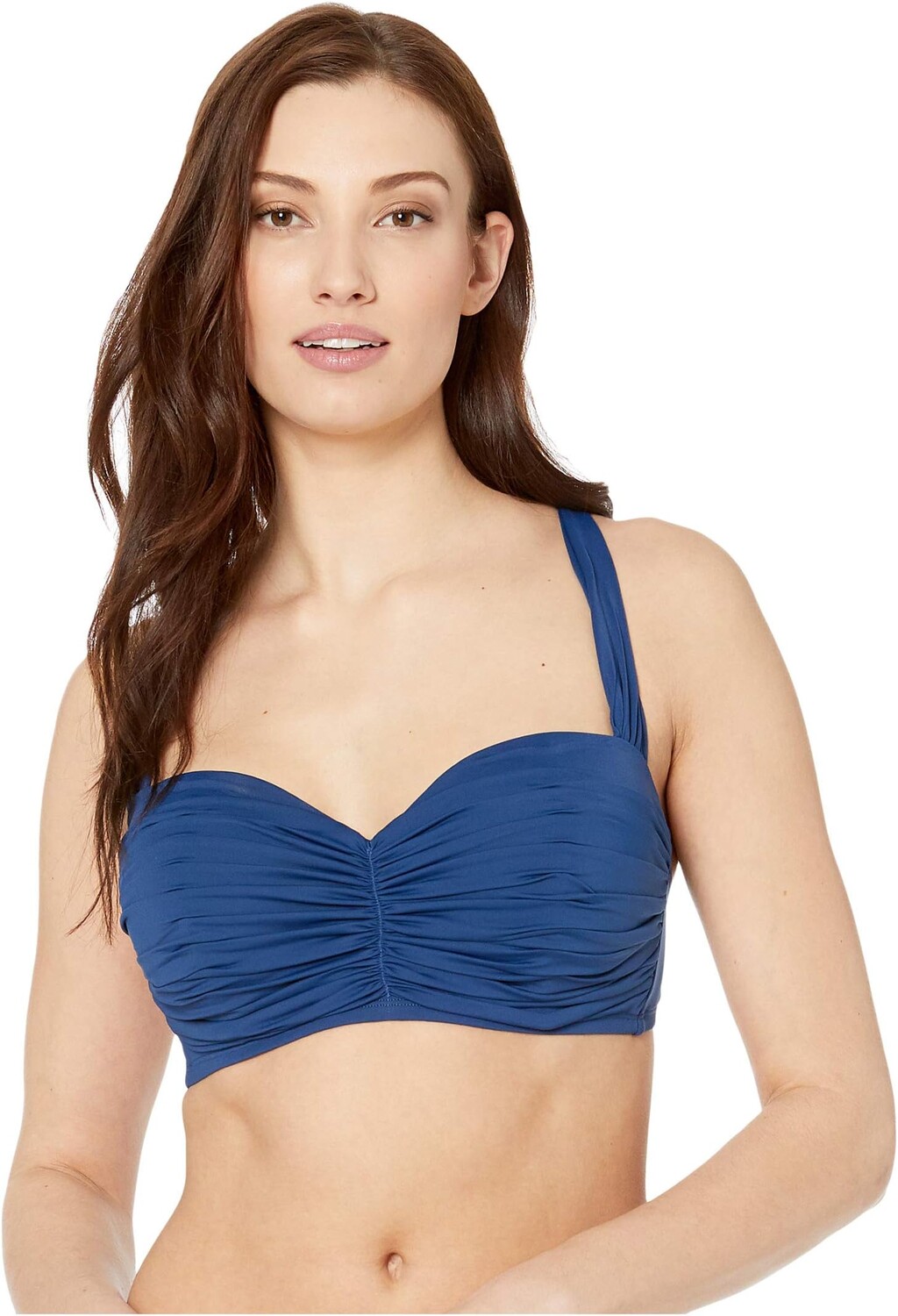

Купальный топ Bleu Rod Beattie Kore Shirred Bandeau Top, темно-синий