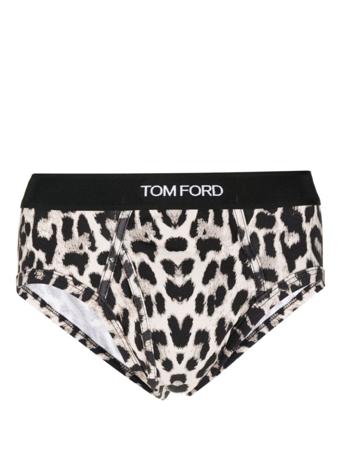 

TOM FORD трусы-брифы с логотипом и анималистичным принтом, нейтральный цвет