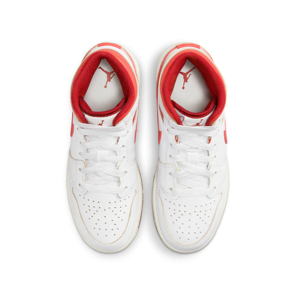 Кроссовки 1 mid se 'white dune red' Air Jordan, белый — фото 4