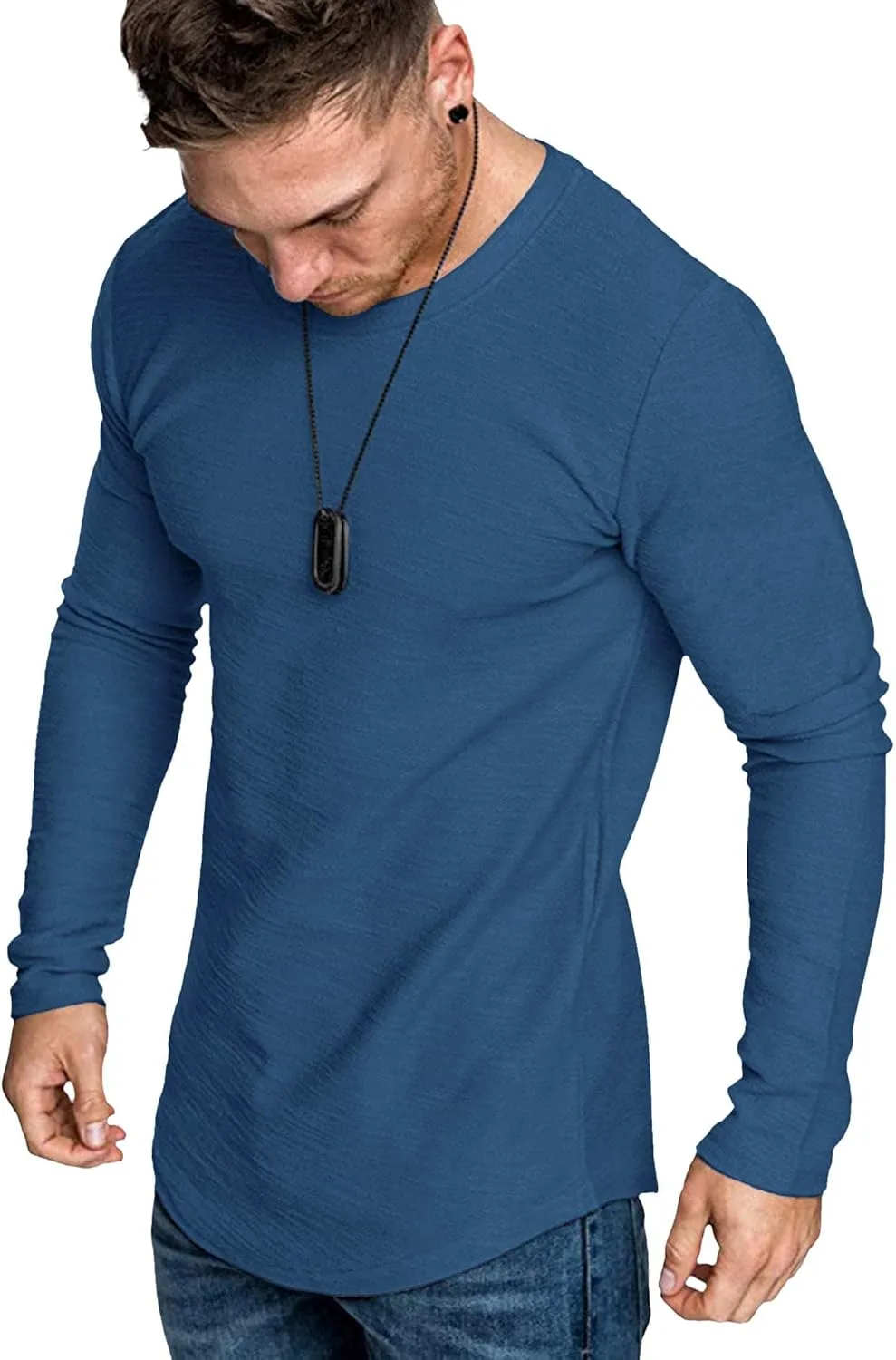 

COOFANDY мужская футболка с длинным рукавом Muscle Fitted, 2 шт