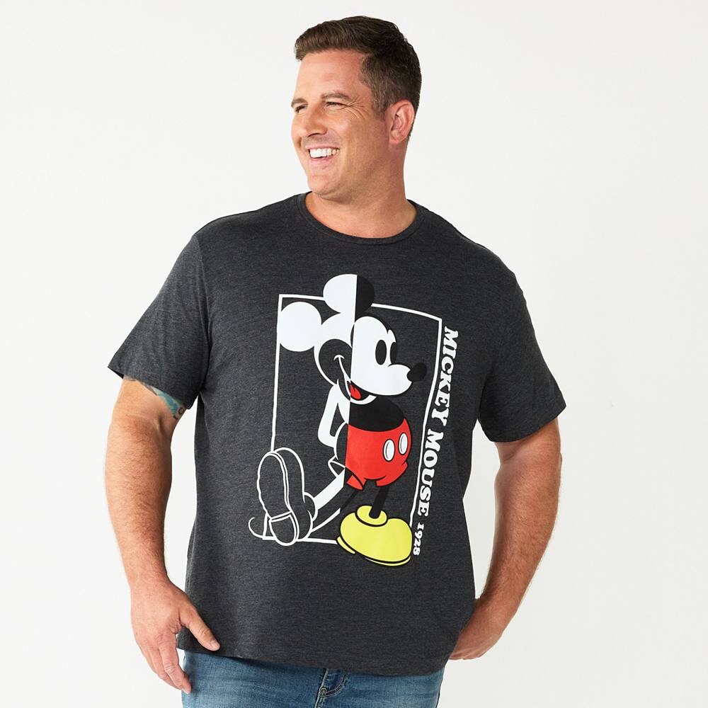 

Футболка с рисунком Микки Мауса Big & Tall Licensed Character, цвет Charcoal Heather