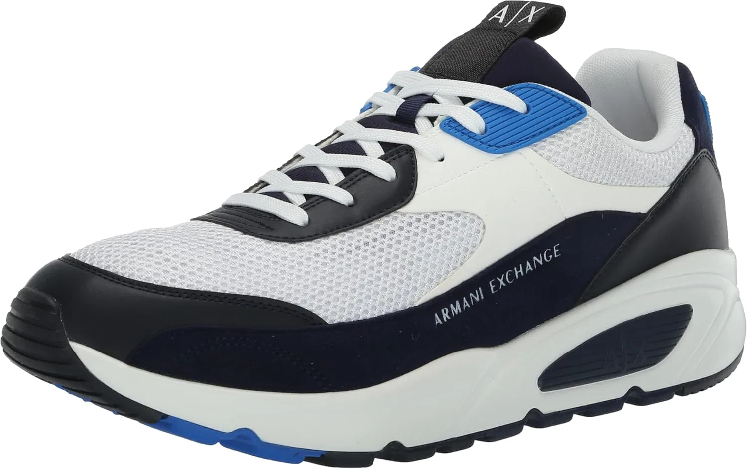 Мужские кроссовки Armani Exchange из микрозамши разных оттенков, Navy Nav Blue Op Wht
