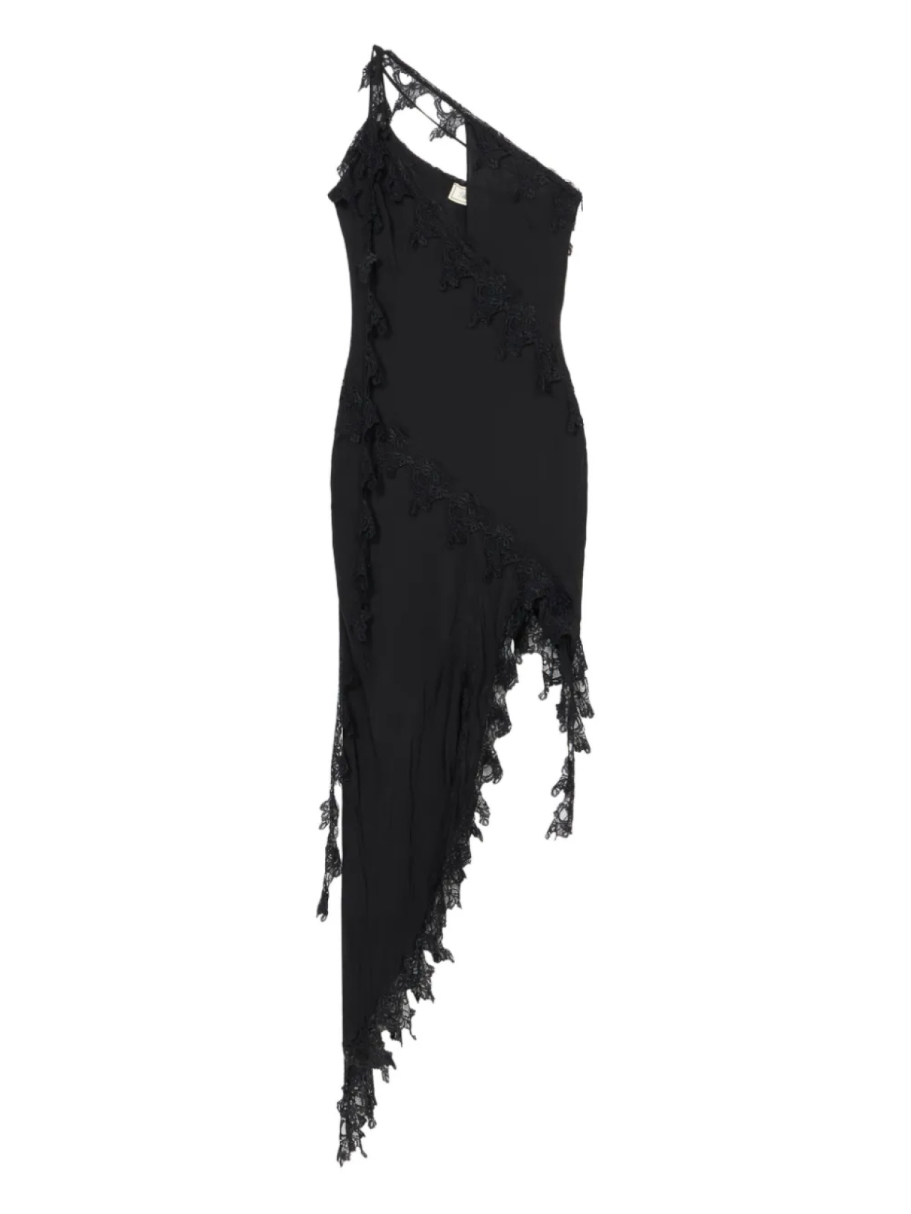 

Blumarine платье асимметричного кроя с кружевом, черный