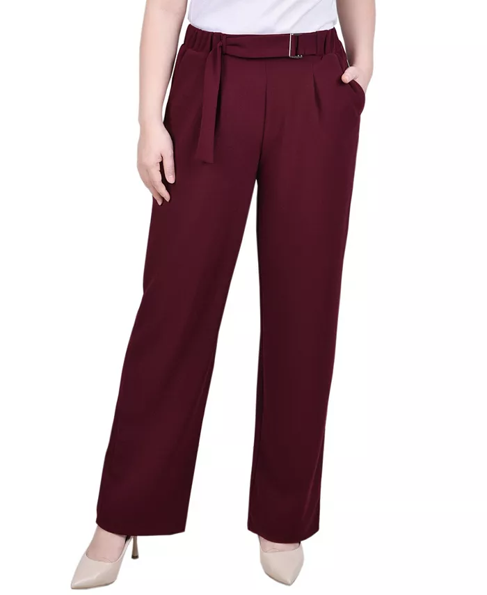 

Женские креповые брюки с поясом NY Collection, красный