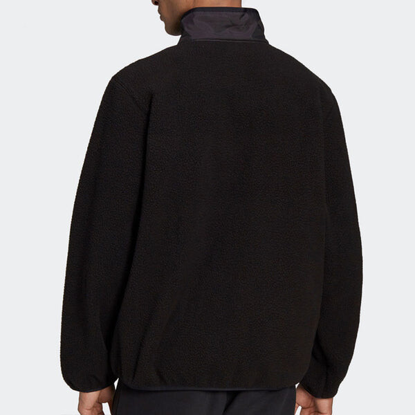 Куртка Men's adidas originals Stay Warm Fleece Lined Polar Fleece Sports Jacket Black, черный — фото 3
