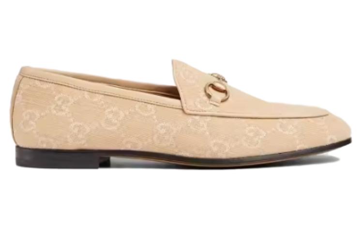 Gucci Лоферы Jordaan 24 из весенне-летней коллекции, ширина подошвы 1 см, женские, желтый — фото 3