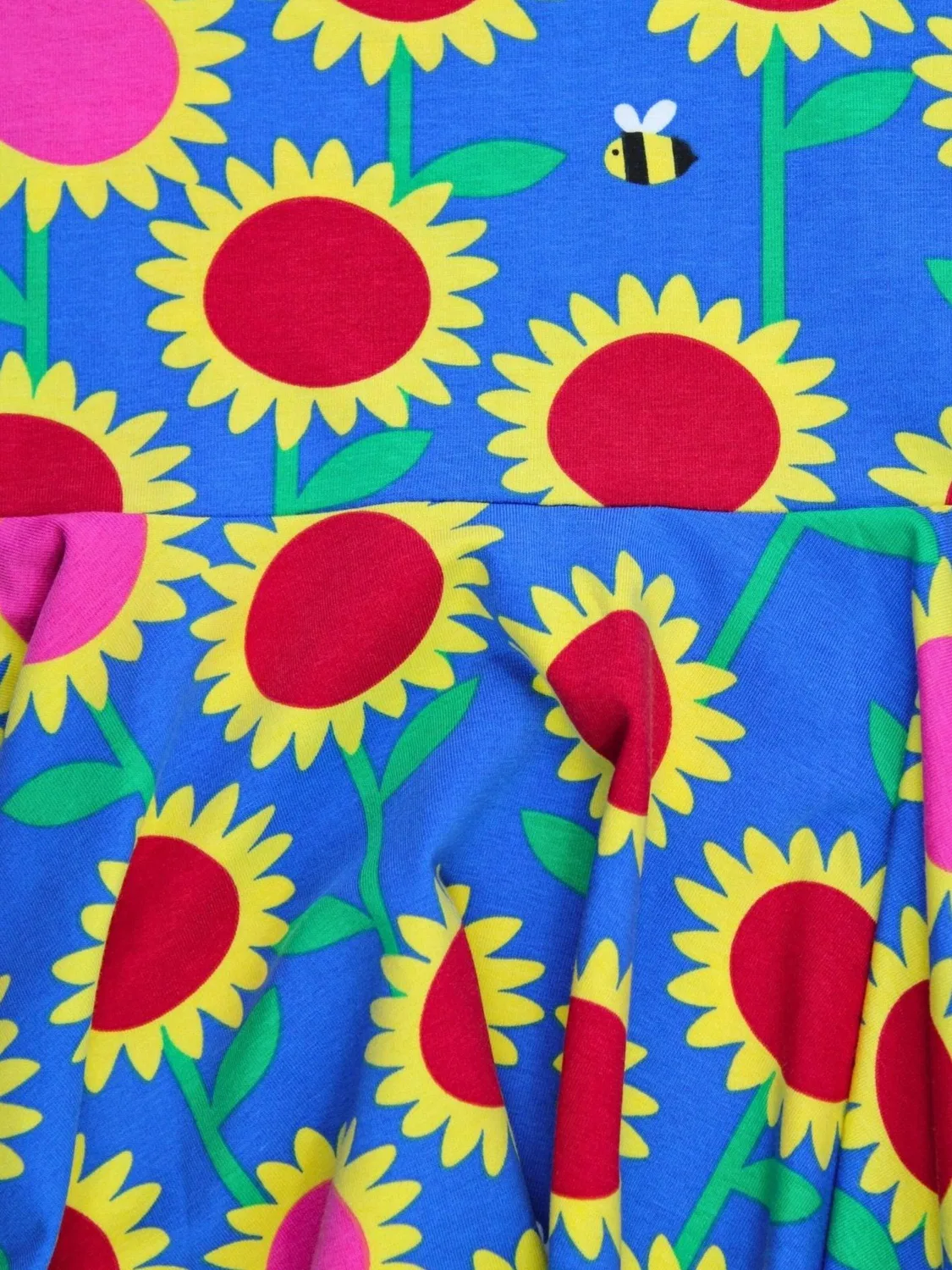 Платье 'Bio-Baumwoll Kinder Skaterkleid kurzarm mit Sonnenblumen-Meer-Druck' Toby Tiger, Blue — фото 2