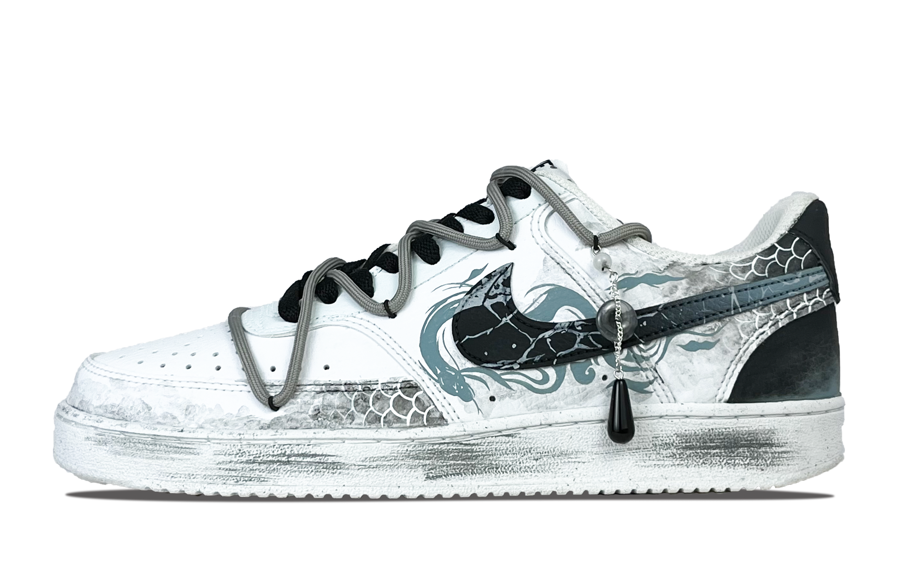 

Nike Низкие кроссовки для скейтбординга Court Vision Low Snake Luck с противоскользящим покрытием, черные, мужские