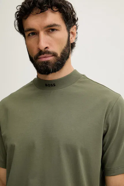Футболка свободного кроя Tee Collar BOSS Green, зеленый — фото 4