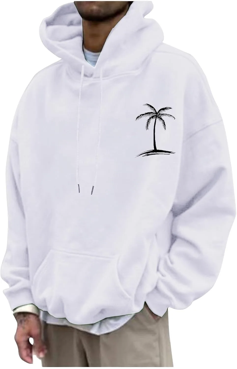 

Мужской худи пуловер свободного кроя с принтом coconut