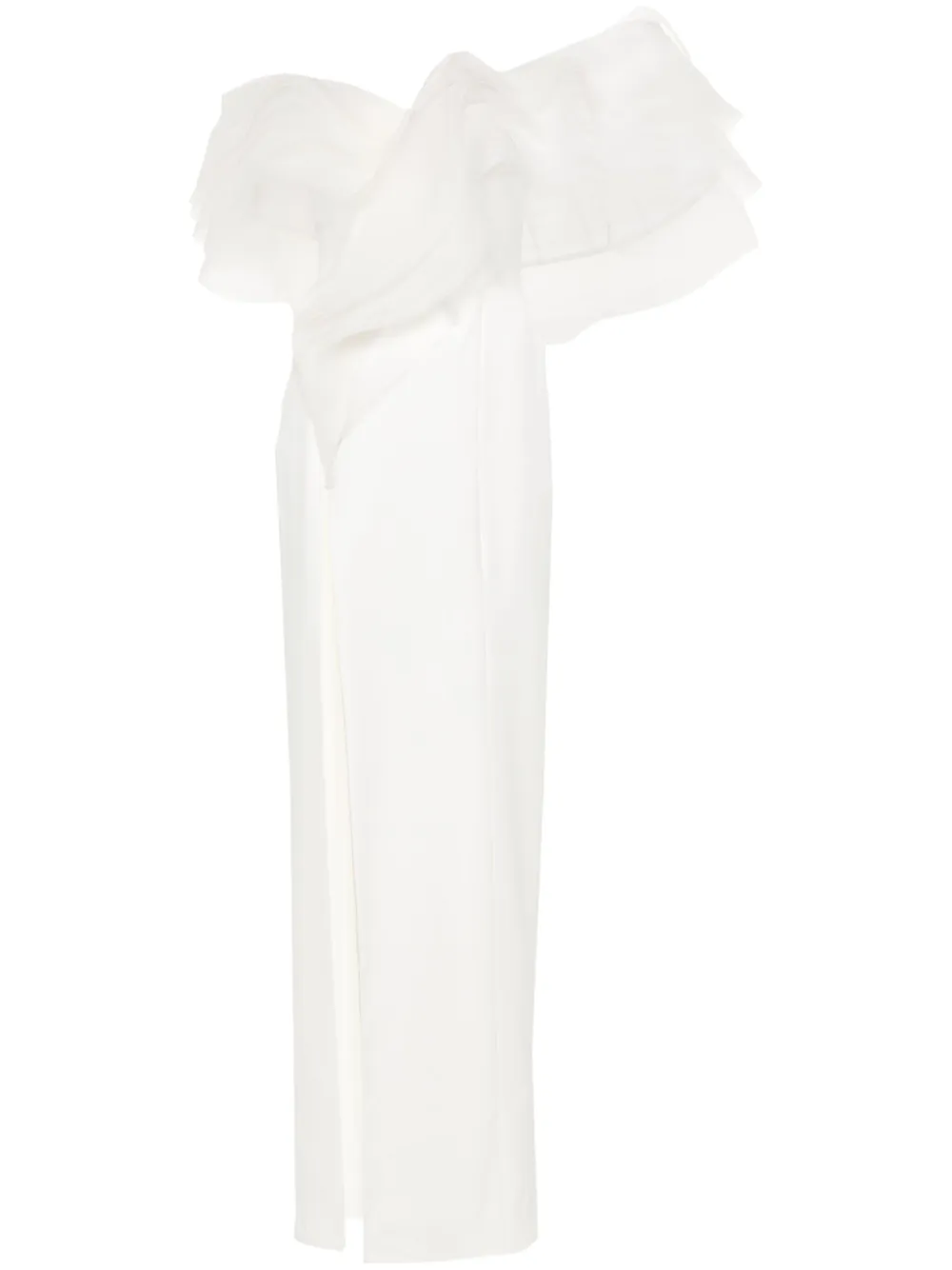 

Платье макси с оборками Ana Radu, белый