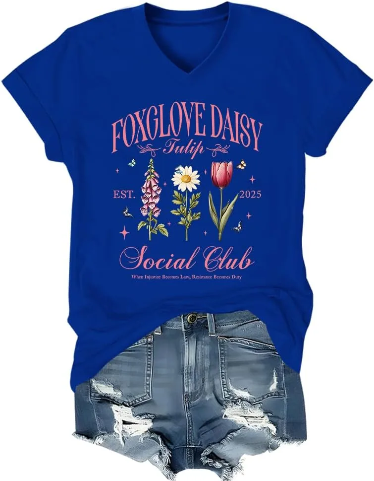 

Футболка Foxglove Daisy Tulip V-Neck, Unisex