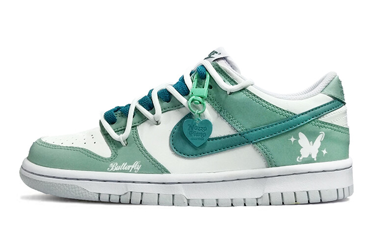 

Кроссовки Nike Dunk Skateboard Shoes Women's Low-Top White Green, белые/зеленые, Зеленый, Кроссовки Nike Dunk Skateboard Shoes Women's Low-Top White Green, белые/зеленые