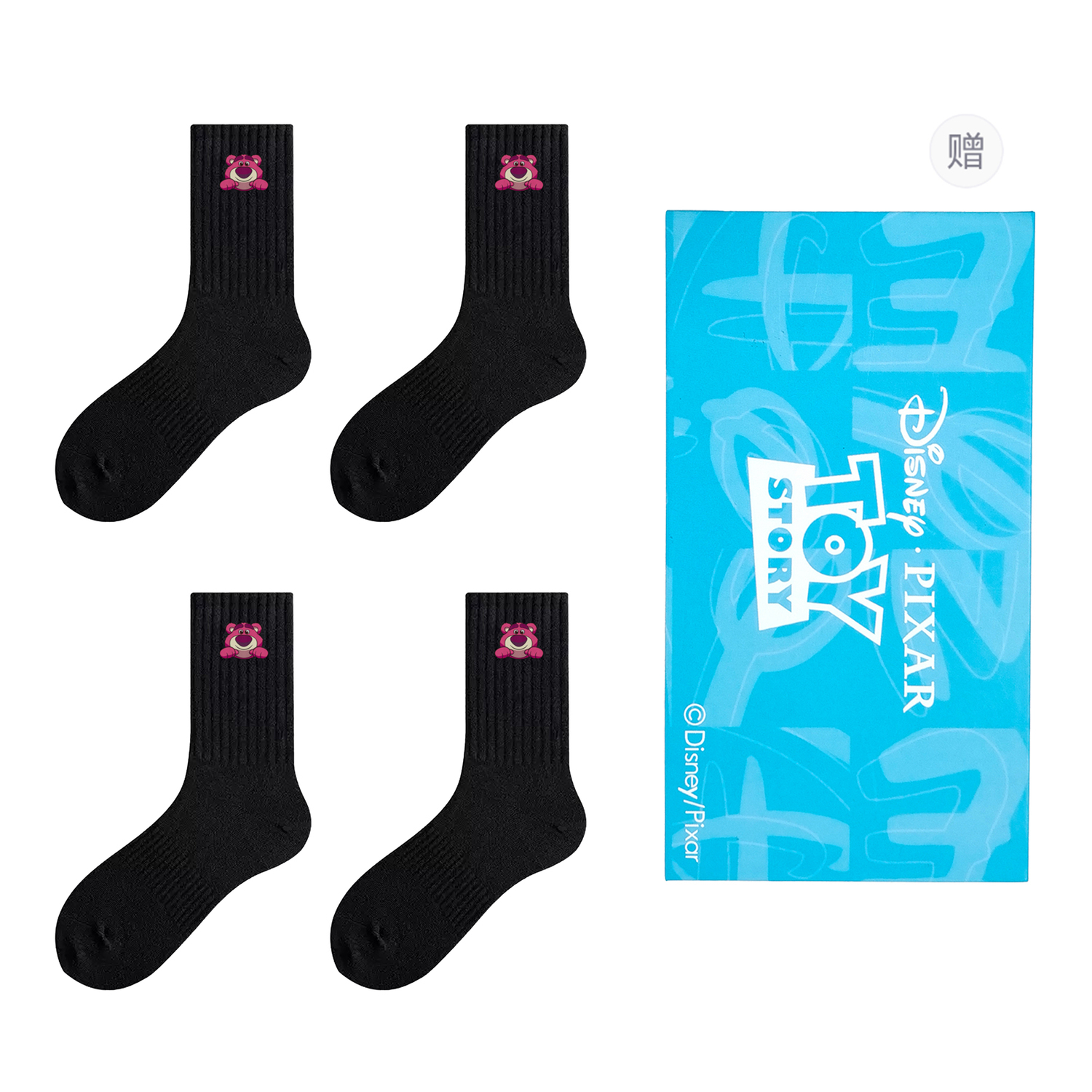 

Коллекция Strawberry Bear унисекс носки Crew 4 пары в подарочной сумке Disney, черный