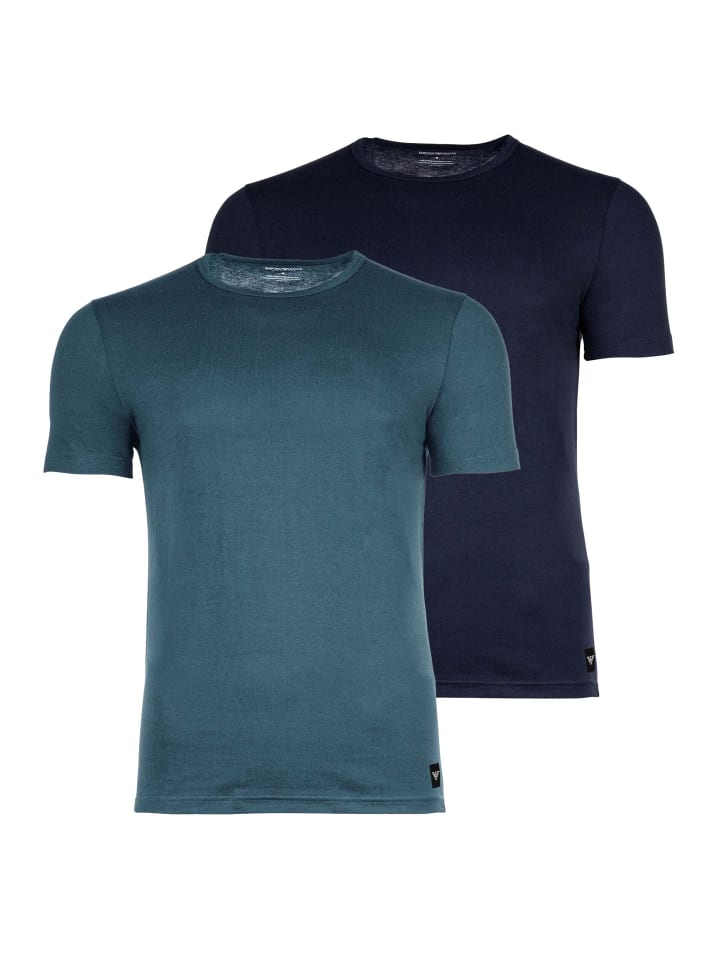 

Emporio Armani Комплект из двух футболок темно-синего/бежевого цвета, Синий, Emporio Armani Комплект из двух футболок темно-синего/бежевого цвета