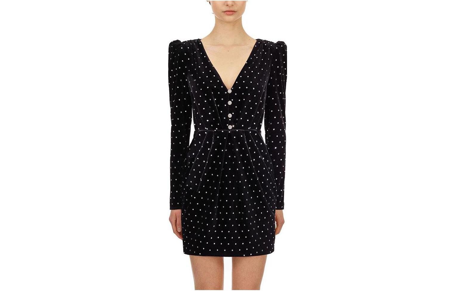 

Self-portrait Женское классическое черное платье с длинными рукавами