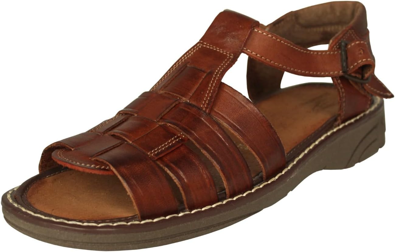 

Ковбойские профессиональные мужские сандалии 011 Chedron, аутентичные мексиканские хуарачи, из натуральной кожи, с пряжкой, открытым носком Cowboy Professional