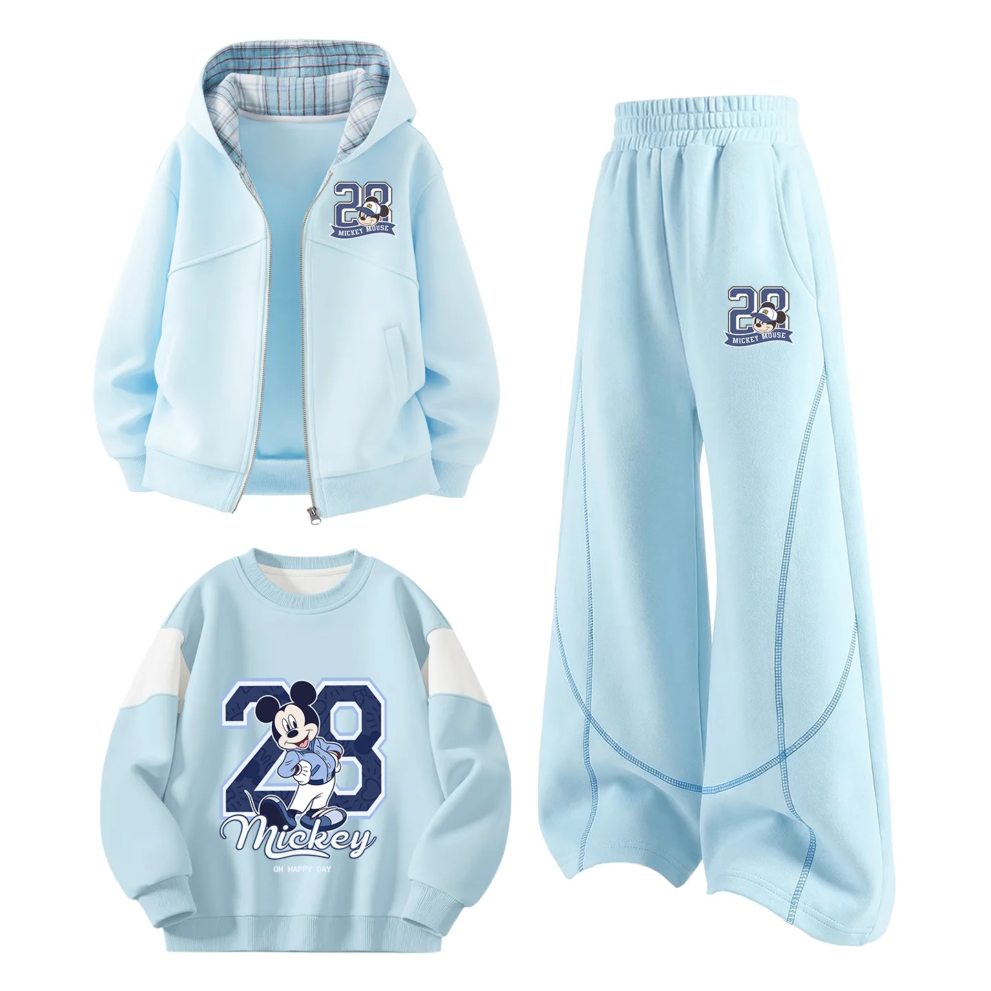 Детский спортивный комплект из 3 предметов Disney, Di Pu'erh K Pudding Blue+Di Pu'erh K Navy Blue+Di Pu'erh Pudding Blue — фото 4