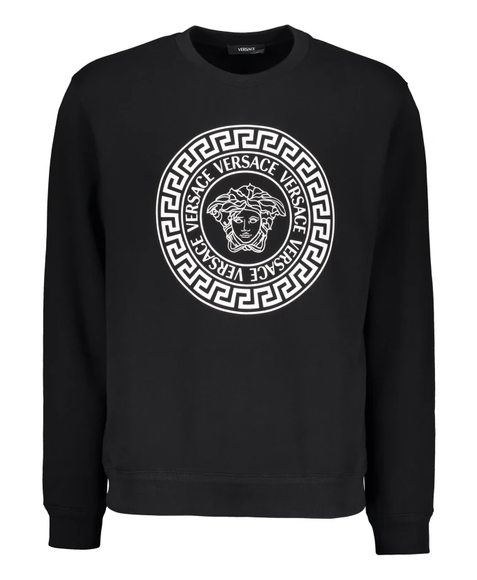 Хлопковая толстовка с логотипом. Versace, черный