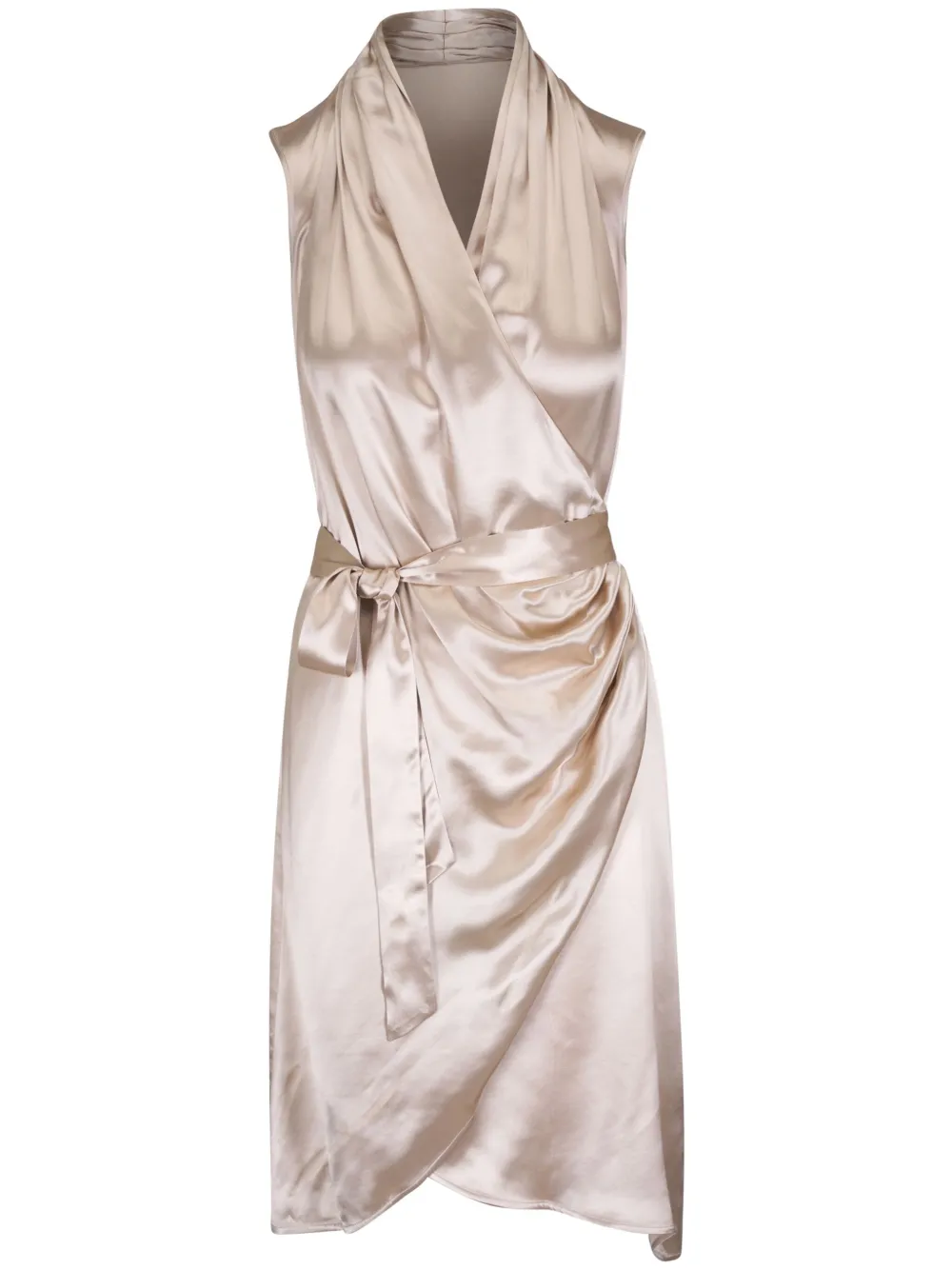 

Атласное платье мини Kiton, нейтральный