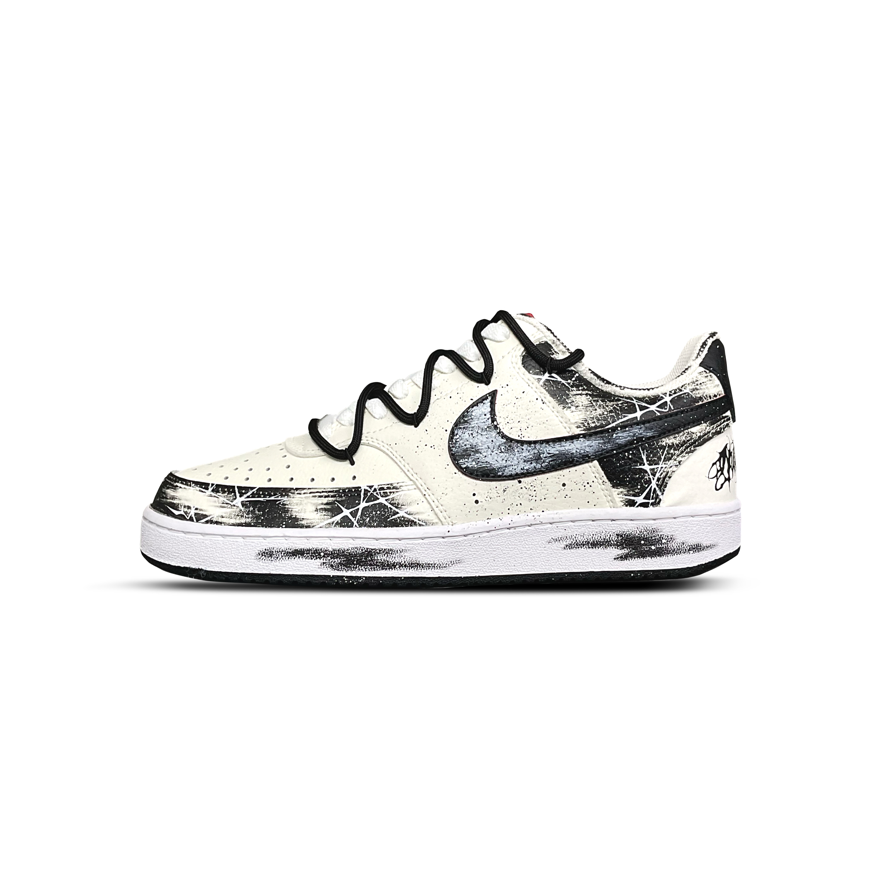 

Nike Кроссовки Court Vision 1 Tower Rabbit с амортизацией, износостойкие, низкие, для скейтбординга, мужские, черно-белые