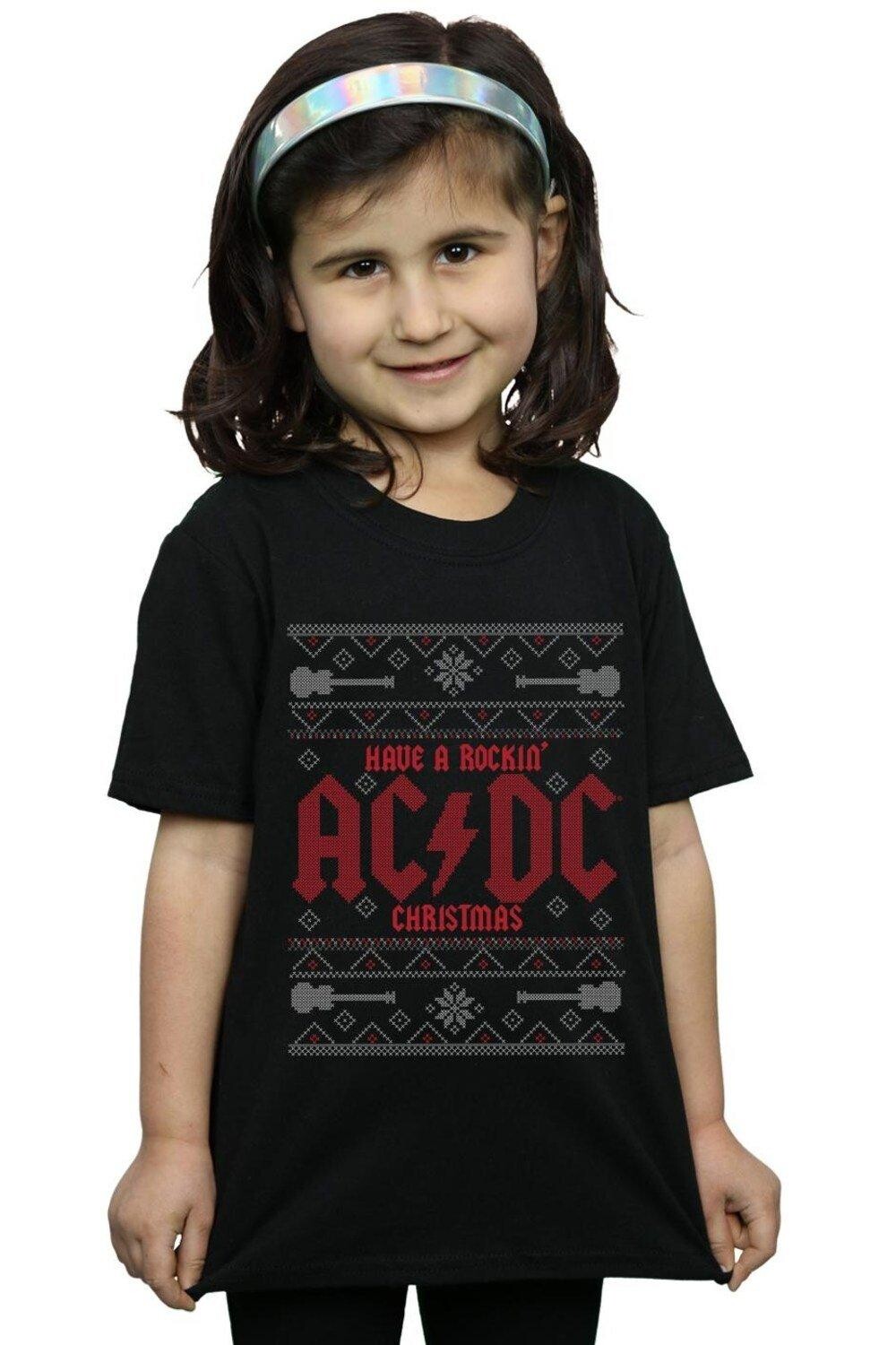 

Хлопковая футболка Have A Rockin Christmas AC/DC, черный