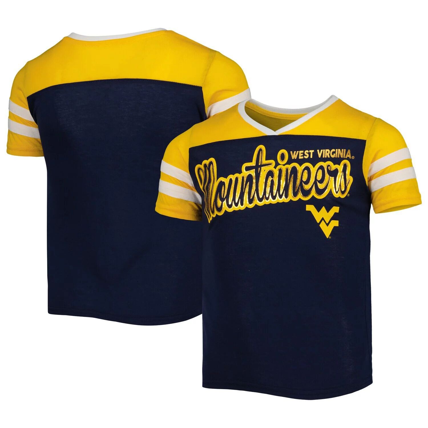 

Молодежная футболка Colosseum Navy West Virginia Mountaineers Практически идеальная полосатая футболка Colosseum