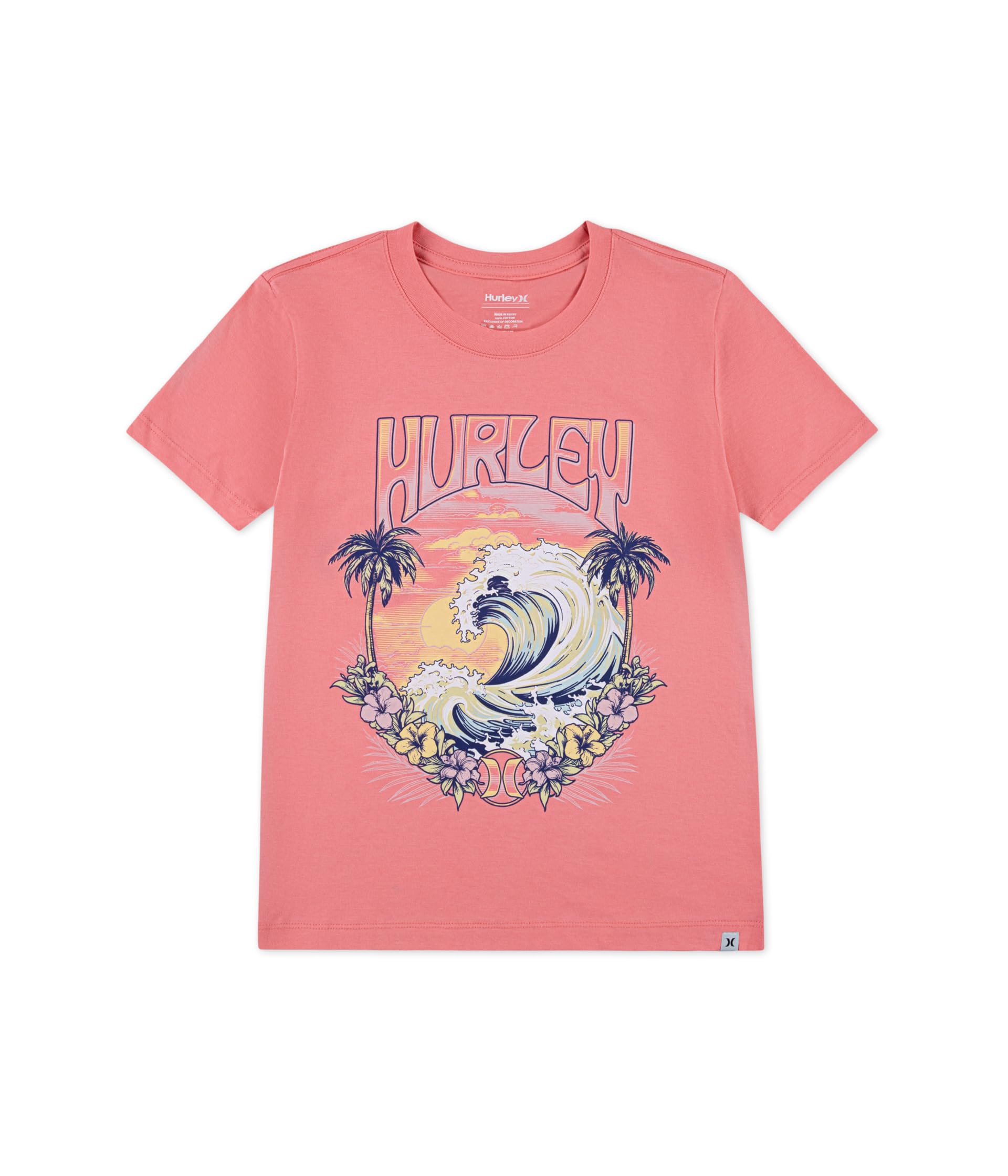

Футболка Hurley Kids Sunset Tide Graphic T-Shirt, цвет Sunset Coral