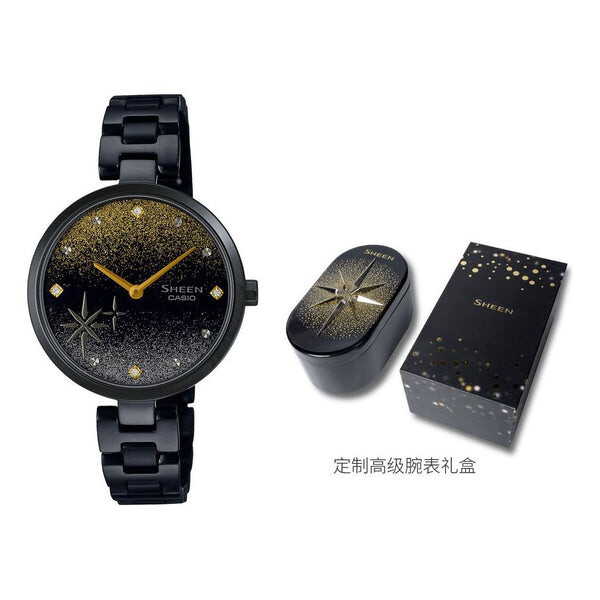

Часы CASIO SHEEN Series Gold Swarovski Crystal Watch Box Analog, мультиколор