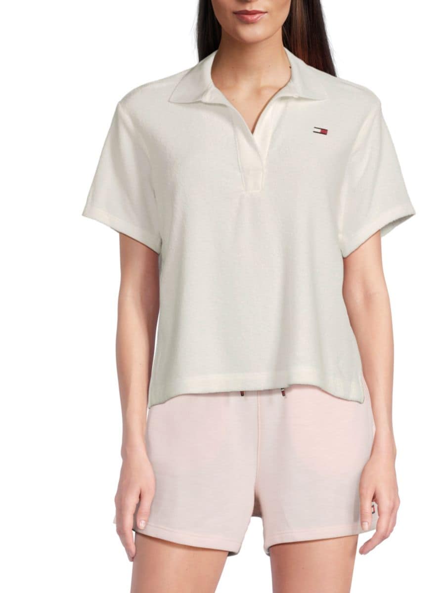 

Футболка-поло с логотипом Tommy Hilfiger, цвет Eggshell