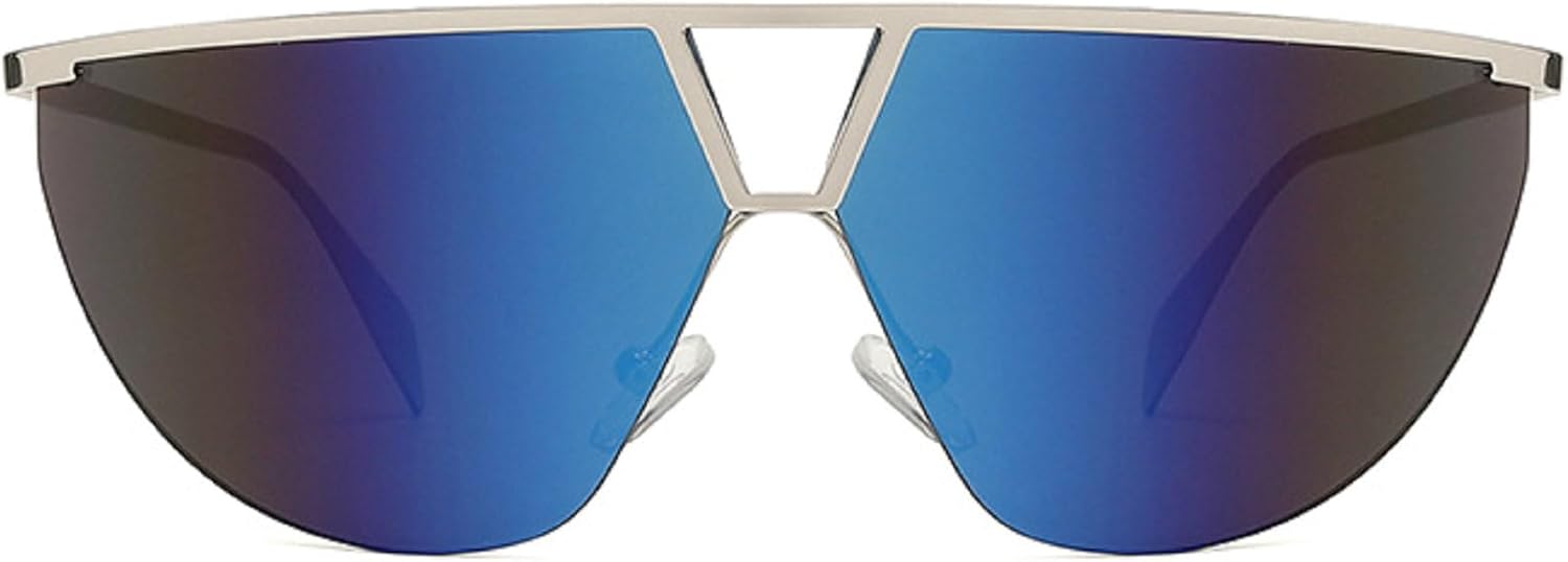 

Спортивные ветрозащитные солнцезащитные очки в стиле панк Y2K для мужчин, модель 2024, роскошные полуободковые солнцезащитные очки с металлической оправой, модель N47 mincl, Blue