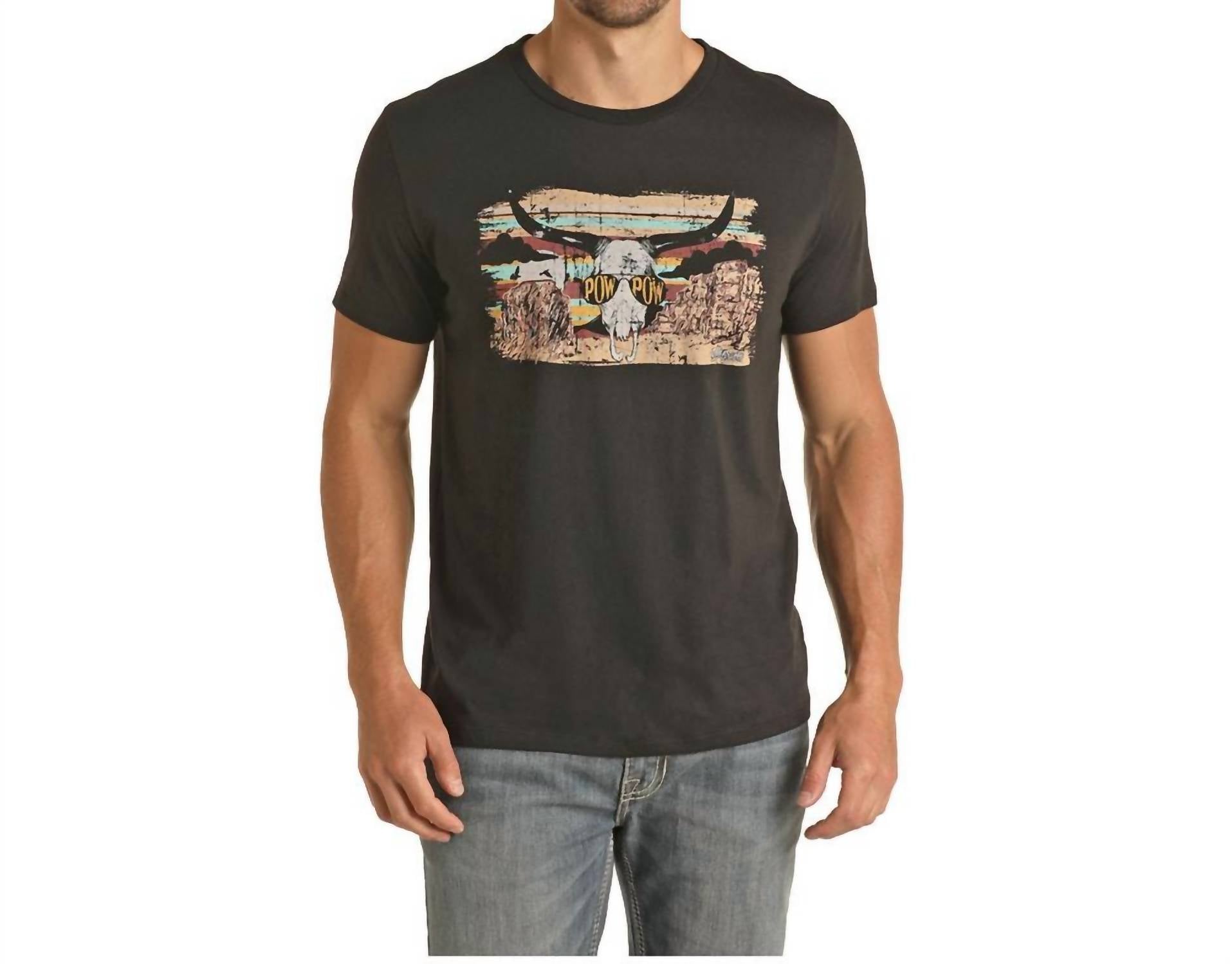 

Мужская футболка с коротким рукавом Dale Brisby Pow Pow черного цвета Rock & Roll Denim
