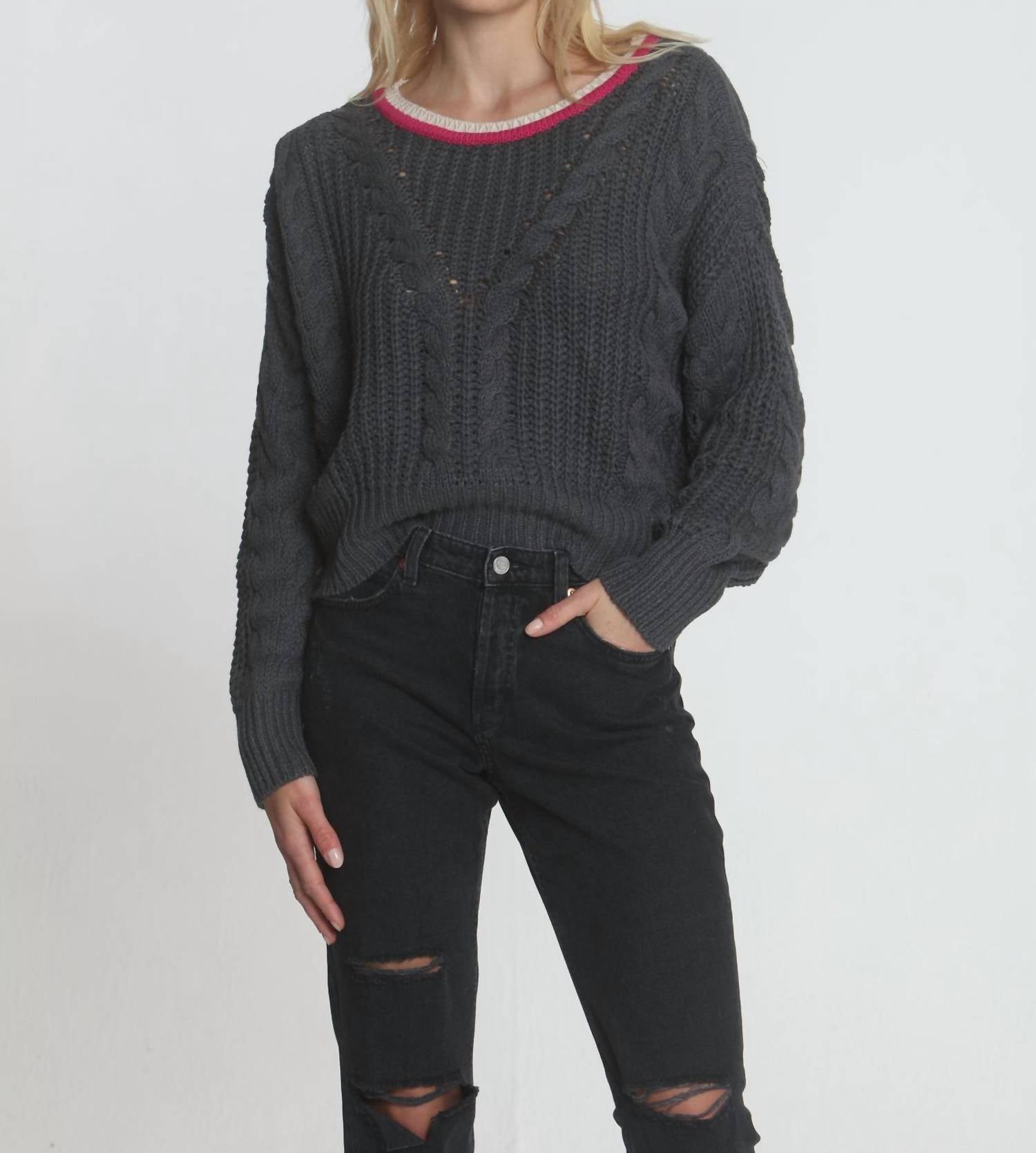 

Женский свитер Dakota Cable в цвете угольный LABEL+thread, Charcoal
